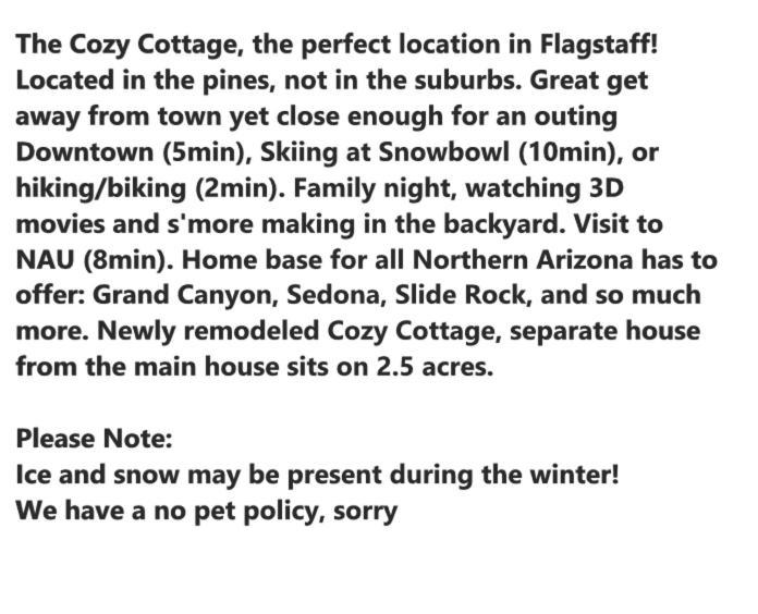 The Cozy Cottage FlagstaffFlagstaff  Kültér fotó
